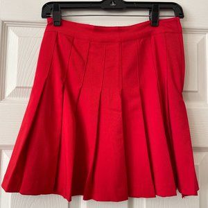 Red Pleated Tennis Skirt